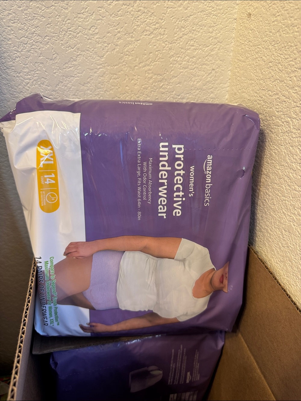 Amazon Basics Women's Protective Underwear 14 count xxl